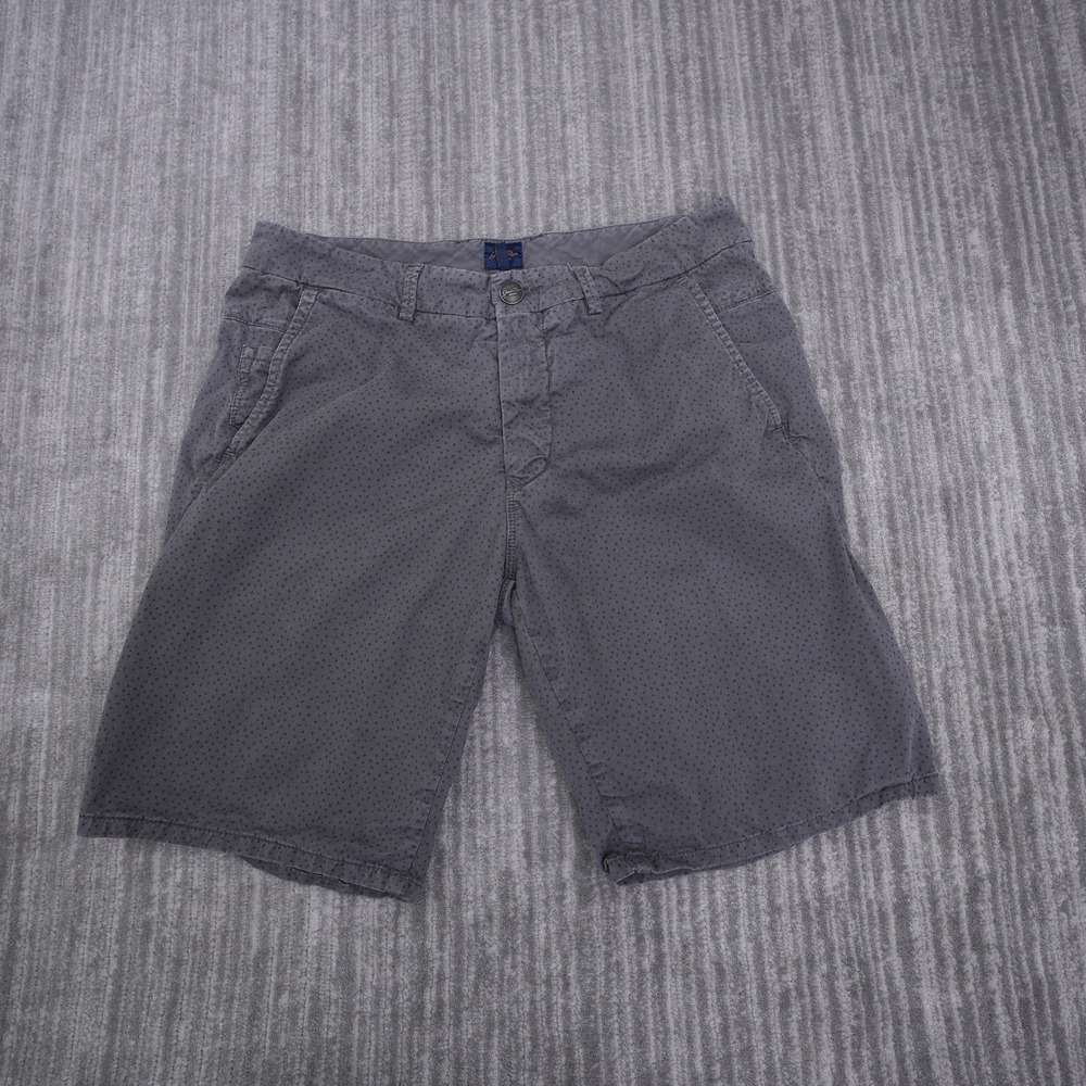Good Man Brand Mens Gray Micro Dot Pattern Chino Shorts Size 32 Made in Italy